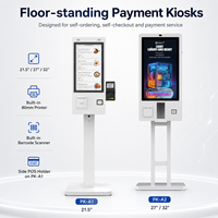 Kiosque de paiement à écran tactile, terminal de commande en libre-service avec imprimante et scanner pour les points de vente de détail et de restauration