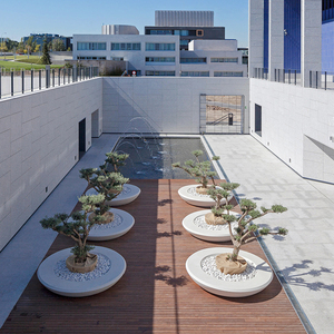Artistic Seating With <b>Tree</b> <b>Planter</b> Custom GRC Landscape Furniture Unique Public Bench <b>for</b> Retail Space - Product Image 3