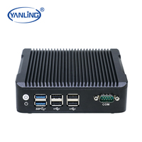 Mini PC YanLing Económico Sin Ventilador, Doble NIC, Nano Intel J1900 Quad Core, Compatible con Wifi