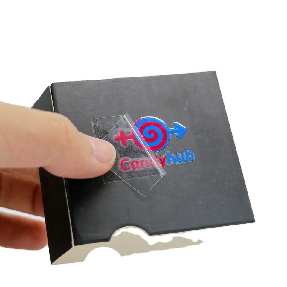 Design personalized transparent letter logo UV cold transfer sticker trademark separation traceless printing crystal cream