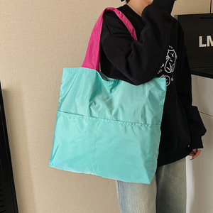 Sac de courses pliable, portable, vertical, grande capacité, imperméable, à bandoulière, pour supermarché, pique-nique, épicerie - Product Image 2