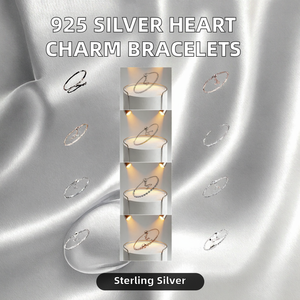 Original 925 Sterling Silver Bracelets <b>Bangles</b> Lovers Love Heart Zircon <b>Charms</b> Beads Snake Chains Women Rose Gold DIY Party - Product Image 2