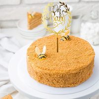 Goldener 'Oh Baby' Kuchenaufsatz aus Acryl für Babyparty, Mädchen- und Jungen-Geburtstage, Erstkommunion und Dessert-Dekorationen