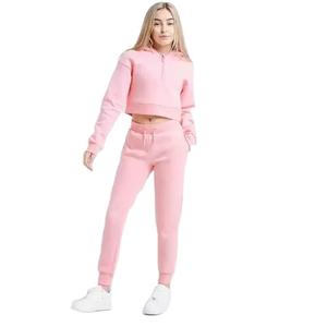 Traje de chándal de lana de algodón para mujer con capucha corta estampada Traje de jogging ajustado para invierno - Product Image 1