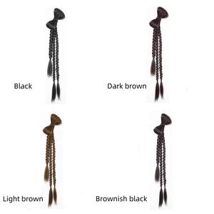 Extensiones de cola de caballo trenzadas <span class=keywords><strong>con</strong></span> lazo torcido largo sintético <span class=keywords><strong>con</strong></span> banda de goma de 45cm extensiones de cabello trenzado de boxeo para mujeres diarias - Product Image 2