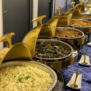 Restoran 6L altın rulo üst yuvarlak büfe soba pencere olmadan paslanmaz çelik gıda ısıtıcısı reşo çanak dönen reşo çanak - Product Image 4