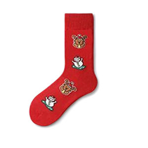 5 pares de calcetines navideños para mujeres y niñas, calcetines con diseño de Papá Noel, muñeco de nieve, árbol de Navidad, calcetines de otoño e invierno, calcetines navideños de punto - Product Image 6