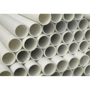 Tubo redondo branco de polipropileno para ventilação de gases residuais químicos, tubo de plástico resistente a ácidos e álcalis