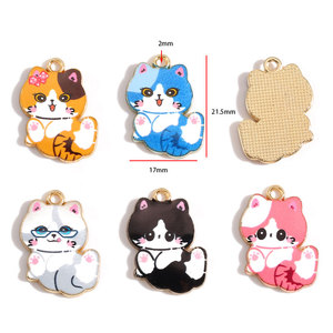 23 Styles Mignons Motifs Animaux Chatons en Alliage de Zinc Accessoires DIY Boucles <span class=keywords><strong>d</strong></span>'Oreilles Bracelets Pendentifs Accessoires Coques de Téléphone W552 - Product Image 4