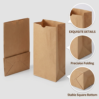 Sac en papier kraft découpé sur mesure avec logo personnalisé, écologique, 120 g/m², robuste, fond carré, pour pizza/sushi à emporter, pour boulangerie et commerce de détail