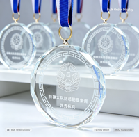 Plaque suspendue en cristal octogonal gravée sur mesure, médaille en cristal pour récompense ou souvenir, vente chaude