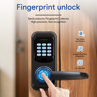 Serrure de porte intelligente Locstar, version hors ligne, empreinte digitale, mot de passe, carte-clé, clavier en silicone, étanche, antivol