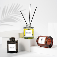Diffuseur de parfum en verre ambré de qualité supérieure pour la maison, emballage personnalisé avec boîte cadeau de luxe