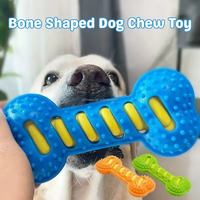 Jouet interactif pour chien en forme d'os qui couine, en TPR, double couche, pour chiens de petite et moyenne taille