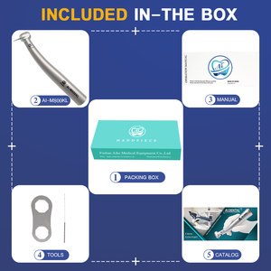 <span class=keywords><strong>Mini</strong></span> turbina de aire de cabeza AI-M800KL, pieza de mano Dental de turbina de aire de alta velocidad, acoplamiento K de cuerpo de titanio de potencia de 23W para fresa FG - Product Image 6