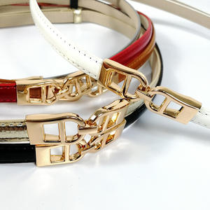 Cinturón elegante de <span class=keywords><strong>charol</strong></span> brillante para niñas, cinturón de diseñador informal de lujo, cinturón ajustable con hebilla Simple, Cinturón fino de Internet - Product Image 4