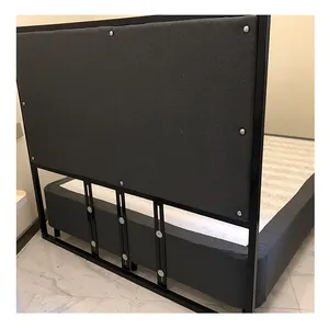 Modern Easy Assembly Portable Wood And Iron Bed Frame