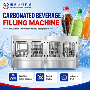 Ligne de production de machines de remplissage de bouteilles en <span class=keywords><strong>verre</strong></span> pour boissons gazeuses, jus et sodas OEM HY 2026, avec machines de capsulage - Product Image 1