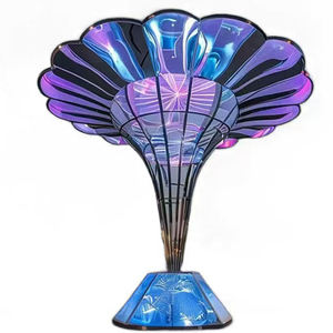 Escultura vertical de acero inoxidable de gran escala para exteriores, con tallado calado abstracto moderno, monumento de estructura de acero para - Product Image 5