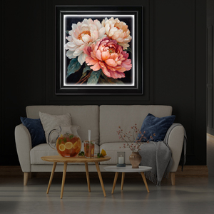 Vente en gros d'usine, impression numérique sur toile, art mural, fleur bleue, 3 pièces, art mural pour salon, impressions décoratives - Product Image 4