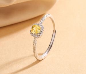 Anillos de Compromiso y Boda de Plata 925 con Gema Amarilla para Mujer, Joyería de Moda - Product Image 4