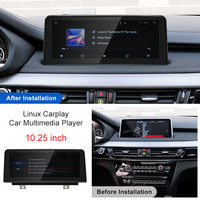 STWEI Système Linux 10,25 pouces, CarPlay sans fil, navigation automobile Android, vidéo, musique, BMW X5 F15 X6 F16