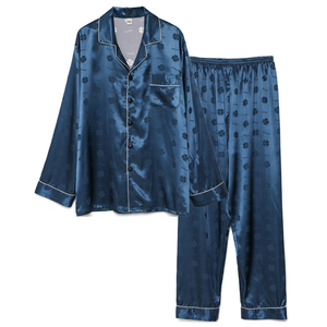 Nuovo <span class=keywords><strong>pigiama</strong></span> da <span class=keywords><strong>uomo</strong></span> personalizzato Button-Down morbido Casual 2 pezzi Set di abbigliamento per la casa per le caratteristiche termiche del soggiorno e del sonno - Product Image 3