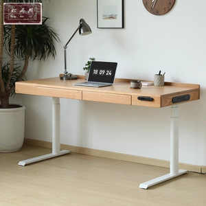 Bàn chơi game gỗ rắn có thể được nâng lên máy tính đứng điện văn phòng bàn Gỗ Óc Chó màu đen làm việc bàn nâng điện - Product Image 3