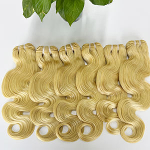 Cheveux bouclés blonds 613 de Birmanie et du Cambodge, 100 % vierges, cuticules alignées, doux et soyeux, 100 g/paquet pour la vente en gros et les salons de coiffure - Product Image 1