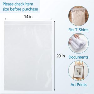 100 Pcs 14 X 20 Inch Heavy Duty <b>Zip</b> <b>Lock</b> <b>Bags</b> For Clothing Storage - Product Image 2