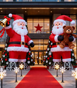 Modèle <span class=keywords><strong>gonflable</strong></span> de Père Noël moderne et festif pour l'extérieur, 8-10 pieds, imperméable, souffleur CE pour décorations de Noël en plein air, vacances - Product Image 2