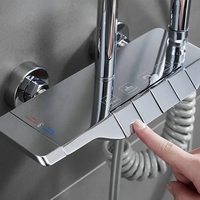 Bouton dissimulé dans le mur ensemble de douche thermostatique salle de bain pluie laiton piano clavier douche