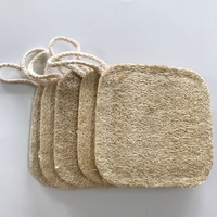 CK008-1 Écologique Naturel Biodégradable Plat Pads Carré Luffa Bain Luffa Éponge 9.5x9.5cm Haute Absorption pour le Nettoyage de la Vaisselle