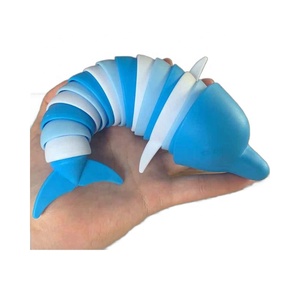 Giocattolo sensoriale Tik Tok lumaca di mare agitato agitato per lumaca squalo lumaca animale marino Poping per bambini articolato in 3d arcobaleno Fidget Slug giocattolo - Product Image 4