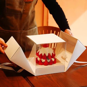 Sinh Nhật Bánh Cưới Bao Bì Sang Trọng Mousse Rõ Ràng Trong Suốt Bánh Hộp Nhà Sản Xuất 6 <span class=keywords><strong>8</strong></span> Inch Đôi Mở Bánh Hộp - Product Image 1