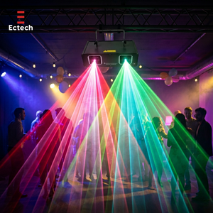 Luz Láser de 2 Cabezas con Activación por Sonido y Control DMX512, Efecto RGB para DJ, Eventos, Bodas y Celebraciones - Product Image 1