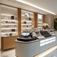 Étagères en verre sur mesure et présentoirs à cosmétiques éclairés par LED, idéaux pour tous les types de magasins de parfums et de cosmétiques spécialisés