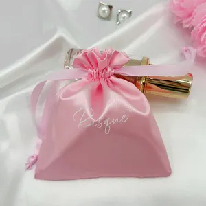 Luxe Superzachte Roze Fluwelen Buidel Voor Sieraden Op Maat Gemaakte Koord Fluweel Stof Cadeau Cosmetische Verpakking Bagq