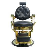 Fauteuil de Barbier Vintage Antique pour Salon, Durable, Ergonomique, Utilisation Hôtelière, Siège en Cuir, Cadre en Acier Inoxydable pour Hommes