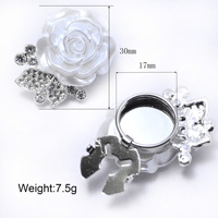 Boutons en alliage en gros avec décoration en strass floral, cache-boutons pour chemise, cache-boutons décoratifs