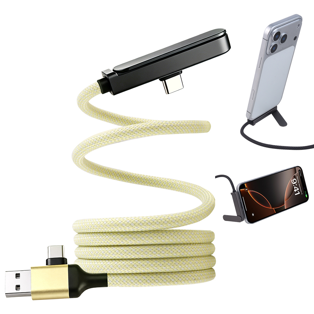 ที่วางโทรศัพท์แม่เหล็กสีเหลือง สายชาร์จเร็ว 60W