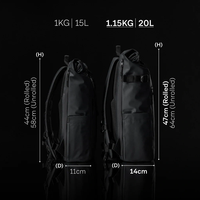 Sac à Dos de Mode 2024, Sac à Dos d'Ordinateur Portable Étanche Unisexe Personnalisé à Enroulement Décontracté en Oxford, Sac de Voyage à Enroulement 15L