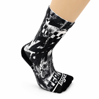 Chaussettes de compression pour hommes, tendance, imprimées, respirantes, anti-transpiration, pour le cyclisme et la course à pied