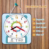 Reloj Magnético de Pizarra Magnética para Enseñar Matemáticas a Niños, Estilo Adorable, 12x11 Pulgadas, Modelo 0056