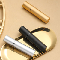 Flacon pulvérisateur de parfum en métal, format voyage, en aluminium, avec pompe, pour cosmétiques, 5 ml
