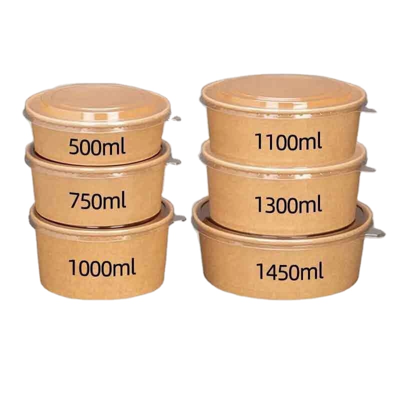 Custom Printed 30 Oz 32 Oz Disposable Custom Printing Food Packing Box Container Large Rice Paper Plates and Bowls
