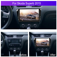 Podofo Android Autoradio 10 pouces 4 + 64G Autoradio Carplay Android Auto pour Skoda Superb 2015 IPS DSP GPS RDS WIFI Dropshipping