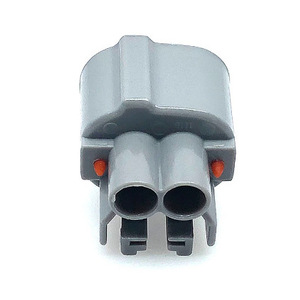 Conector hembra de inyector de combustible Toyota de 2 orificios, 2.0 mm, plástico gris, para modificación de automóviles - Product Image 3