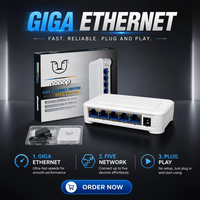 Switch Gigabit Ethernet de 5 Puertos S805, 100/1000Mbps, RJ45, Divisor de Red LAN, Plug and Play, para Hogar, Seguridad y Oficina