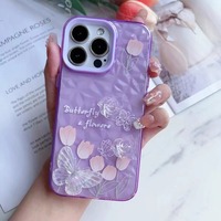 Coque de téléphone transparente avec décoration papillon pour femmes, protection arrière pour iPhone 11 12 15 16 17 Pro Max et pour Samsung